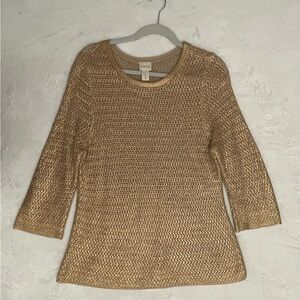 Chico's Metallic Gold Sweater